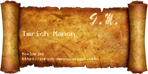 Imrich Manon névjegykártya